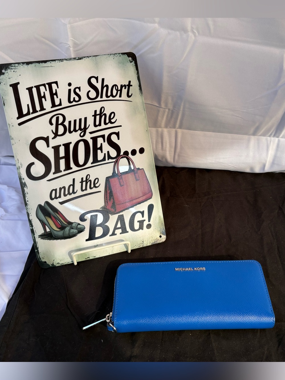 Michael Kors Bright Blue Zip-Around Leather Wallet